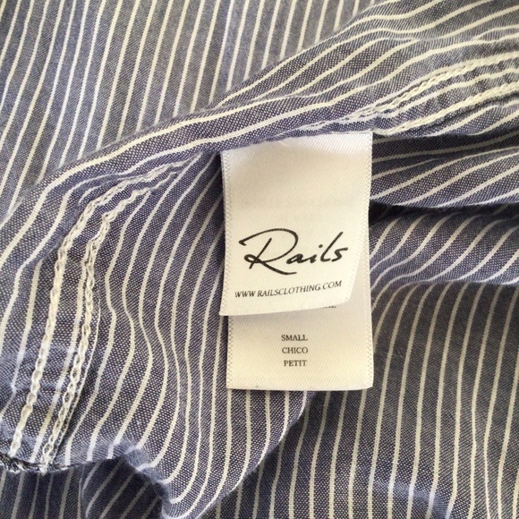 RAILS ELLA SLATE/WHITE PINSTRIPE BUTTON UP SHIRT WOMENS SIZE SMALL - Picture 8 of 13